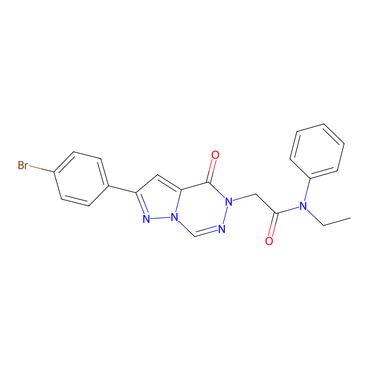 2-[2-(4-bromophenyl)-4-oxo-4H,5H-pyrazolo[1,5-d][1,2,4]triazin-5-yl]-N-ethyl-N-phenylacetamide molecular structure, CAS 1326825-69-7