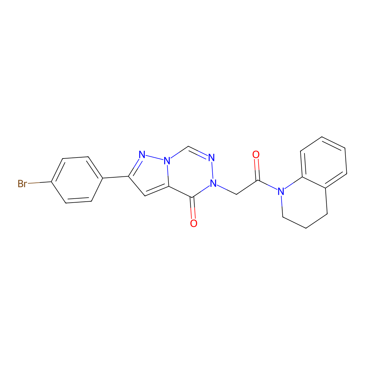 2-(4-bromophenyl)-5-[2-(3,4-dihydroquinolin-1(2H)-yl)-2-oxoethyl]pyrazolo[1,5-d][1,2,4]triazin-4(5H)-one molecular structure, CAS 1326825-73-3