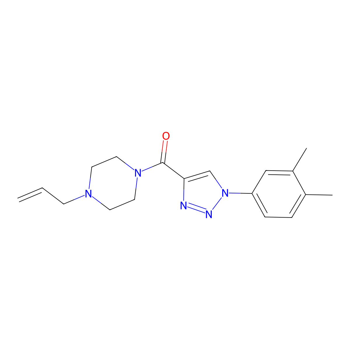 [1-(3,4-dimethylphenyl)-1H-1,2,3-triazol-4-yl][4-(prop-2-en-1-yl)piperazin-1-yl]methanone molecular structure, CAS 1326825-74-4