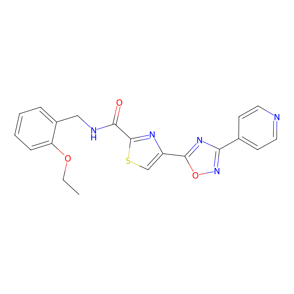 N-(2-Ethoxybenzyl)-4-(3-(pyridin-4-yl)-1,2,4-oxadiazol-5-yl)thiazole-2-carboxamide molecular structure, CAS 1326825-77-7