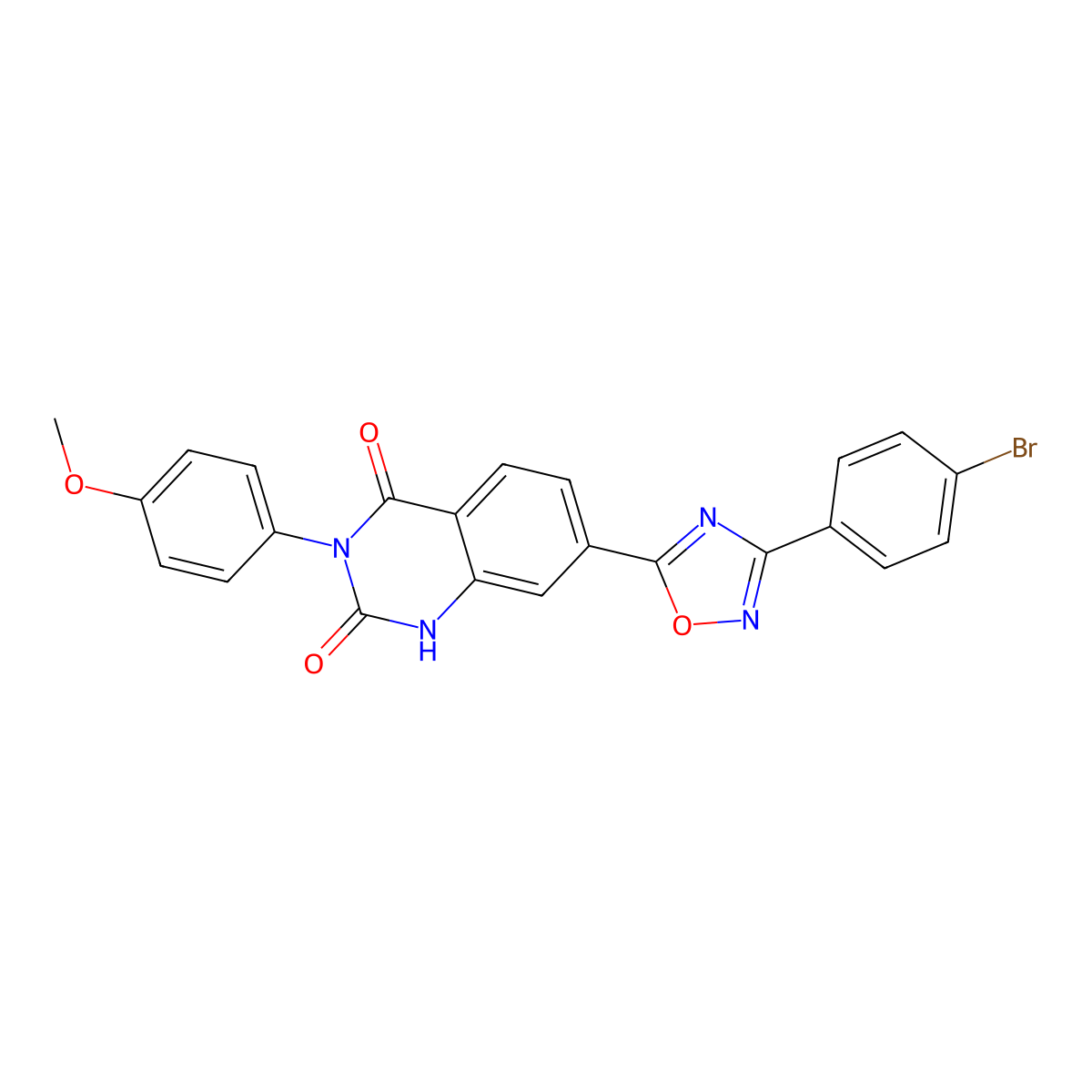 7-[3-(4-bromophenyl)-1,2,4-oxadiazol-5-yl]-3-(4-methoxyphenyl)quinazoline-2,4(1H,3H)-dione molecular structure, CAS 1326825-91-5