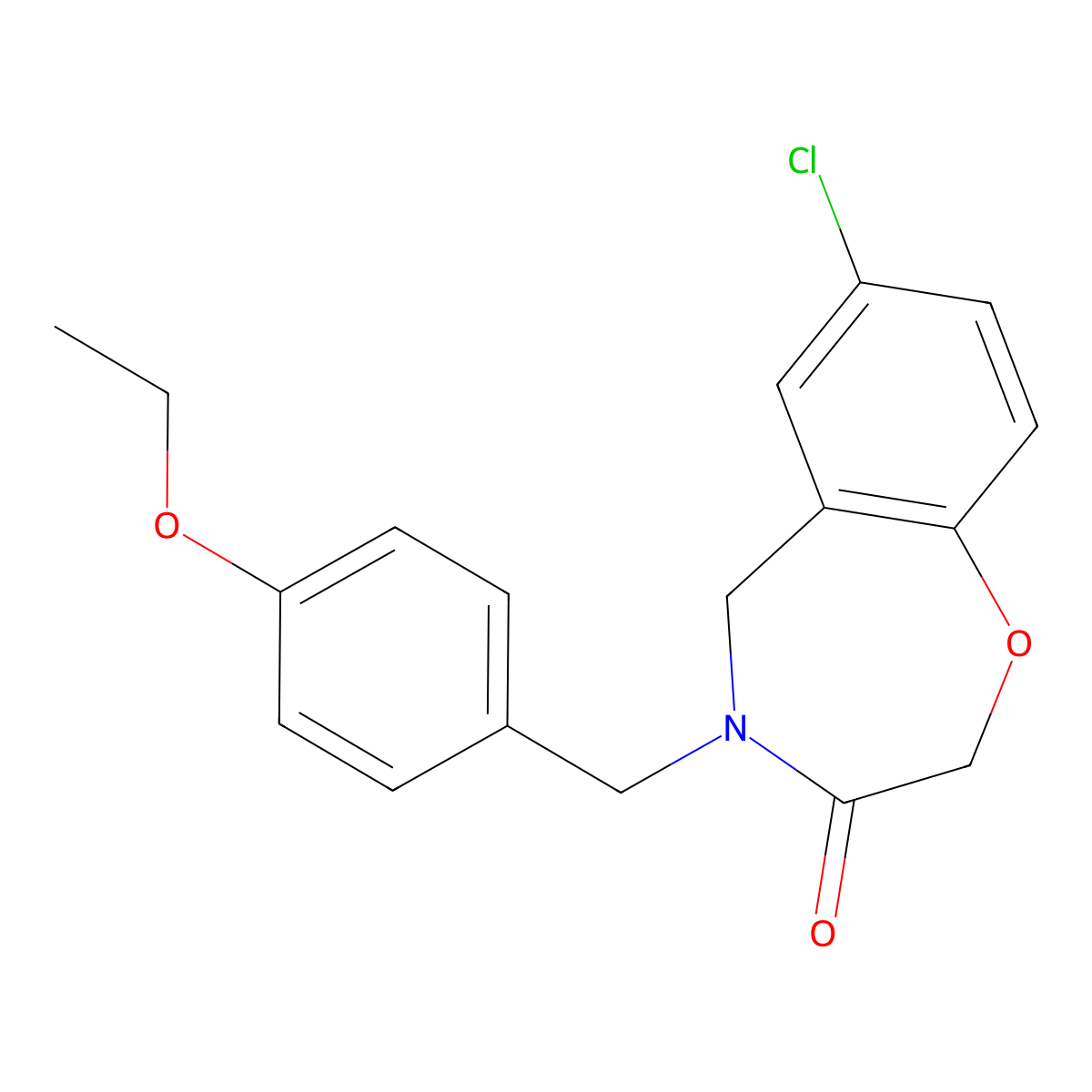 7-chloro-4-(4-ethoxybenzyl)-4,5-dihydro-1,4-benzoxazepin-3(2H)-one molecular structure, CAS 1326826-24-7