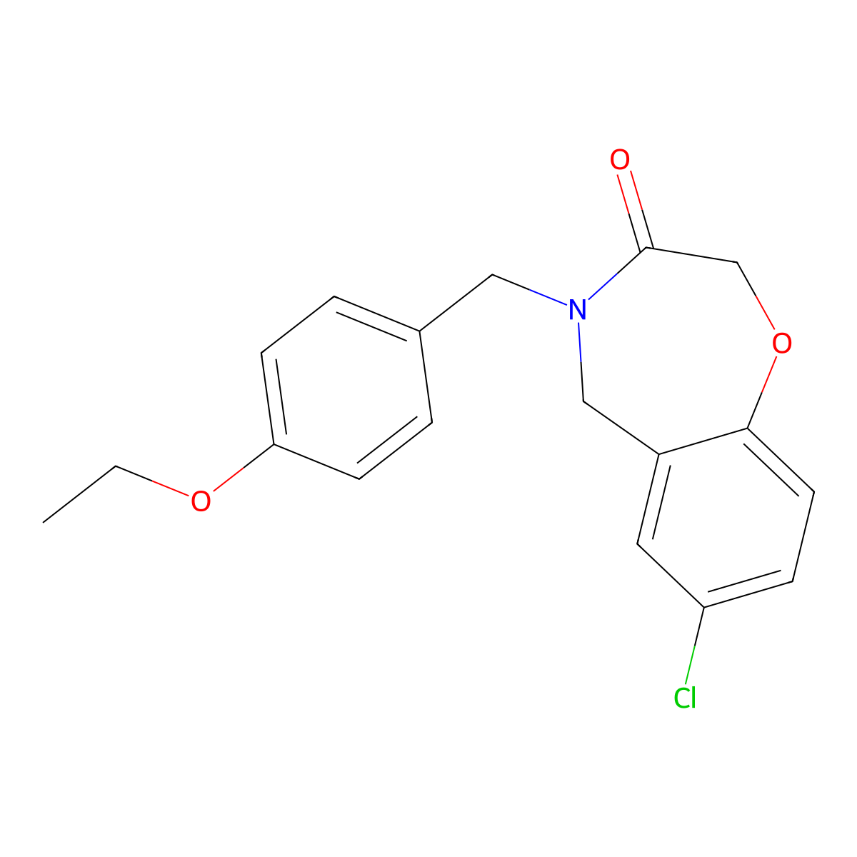 7-chloro-4-(4-ethoxybenzyl)-4,5-dihydro-1,4-benzoxazepin-3(2H)-one molecular structure, CAS 1326826-24-7