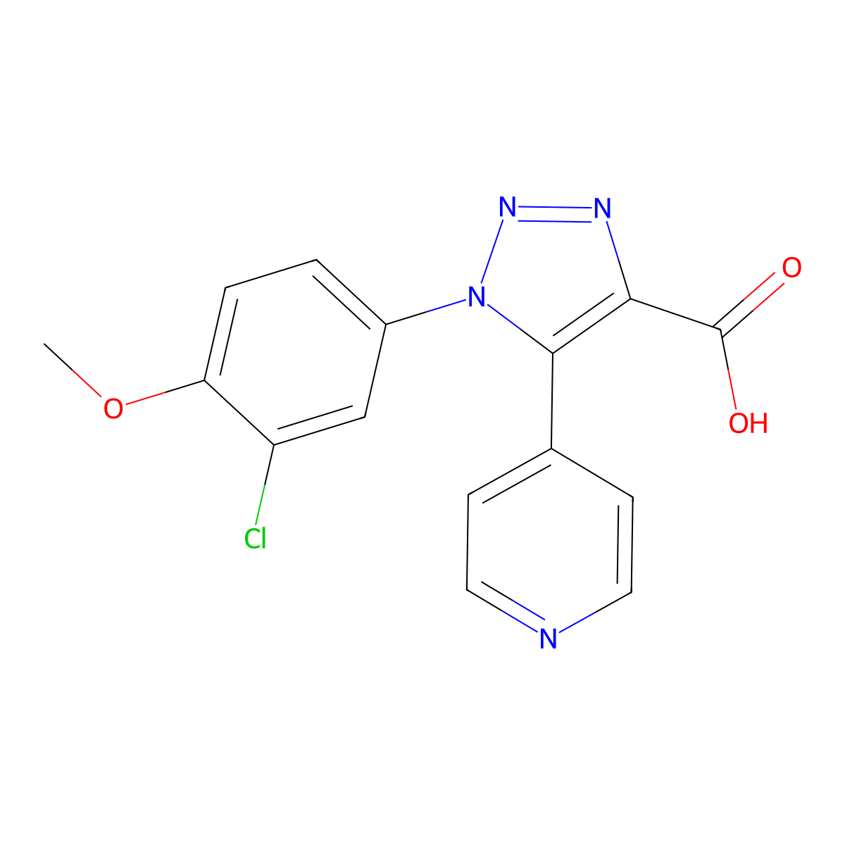 1-(3-chloro-4-methoxyphenyl)-5-pyridin-4-yl-1H-1,2,3-triazole-4-carboxylic acid molecular structure, CAS 1326826-55-4