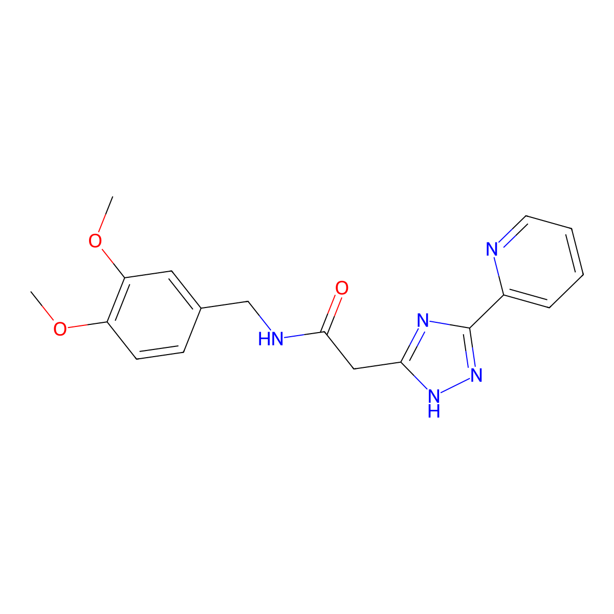 N-(3,4-dimethoxybenzyl)-2-(3-pyridin-2-yl-1H-1,2,4-triazol-5-yl)acetamide molecular structure, CAS 1326826-75-8