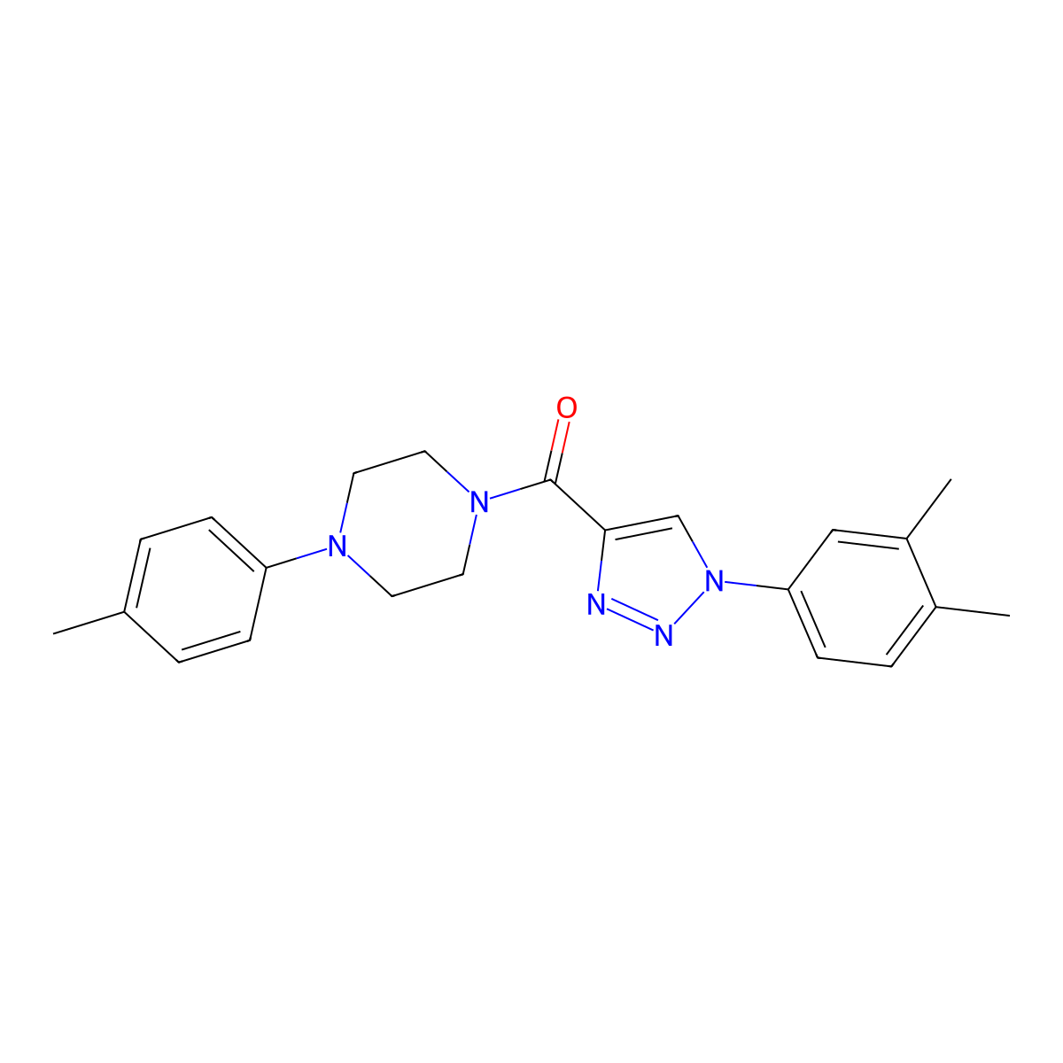 [1-(3,4-dimethylphenyl)-1H-1,2,3-triazol-4-yl][4-(4-methylphenyl)piperazin-1-yl]methanone molecular structure, CAS 1326827-04-6