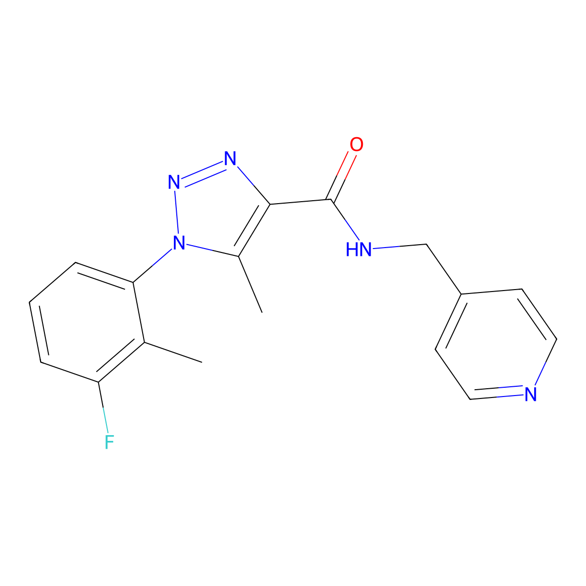 1-(3-fluoro-2-methylphenyl)-5-methyl-N-(pyridin-4-ylmethyl)-1H-1,2,3-triazole-4-carboxamide molecular structure, CAS 1326827-47-7