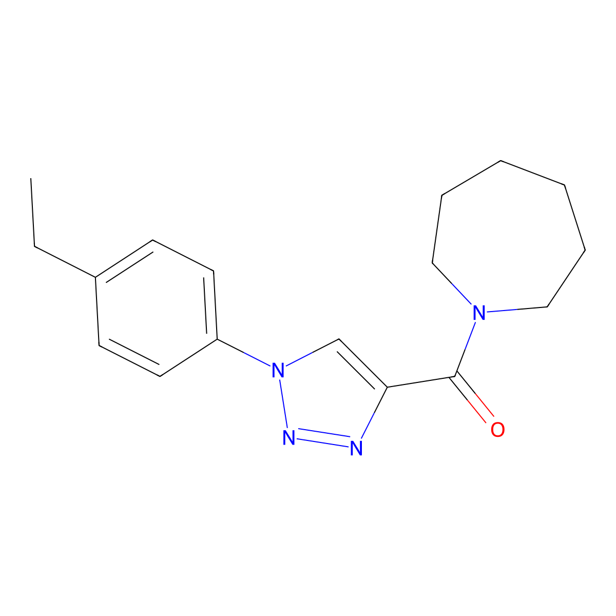 azepan-1-yl(1-(4-ethylphenyl)-1H-1,2,3-triazol-4-yl)methanone molecular structure, CAS 1326827-55-7
