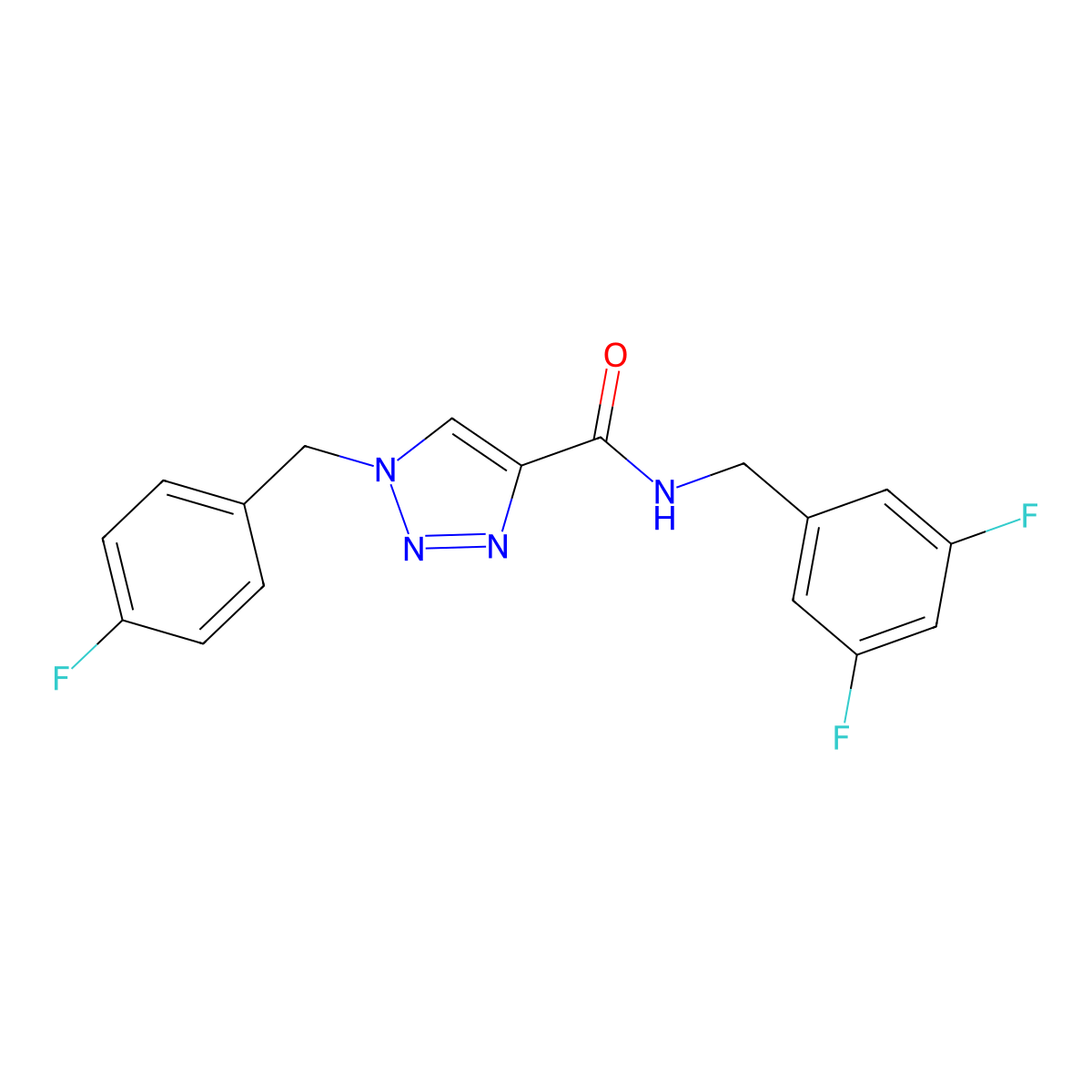 N-[(3,5-difluorophenyl)methyl]-1-[(4-fluorophenyl)methyl]-1H-1,2,3-triazole-4-carboxamide molecular structure, CAS 1326827-58-0