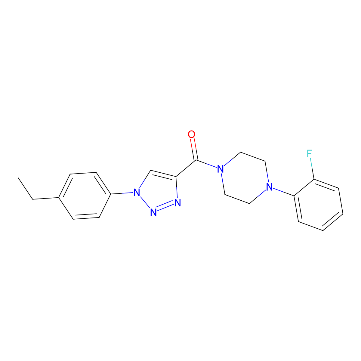 1-[1-(4-ethylphenyl)-1H-1,2,3-triazole-4-carbonyl]-4-(2-fluorophenyl)piperazine molecular structure, CAS 1326827-67-1
