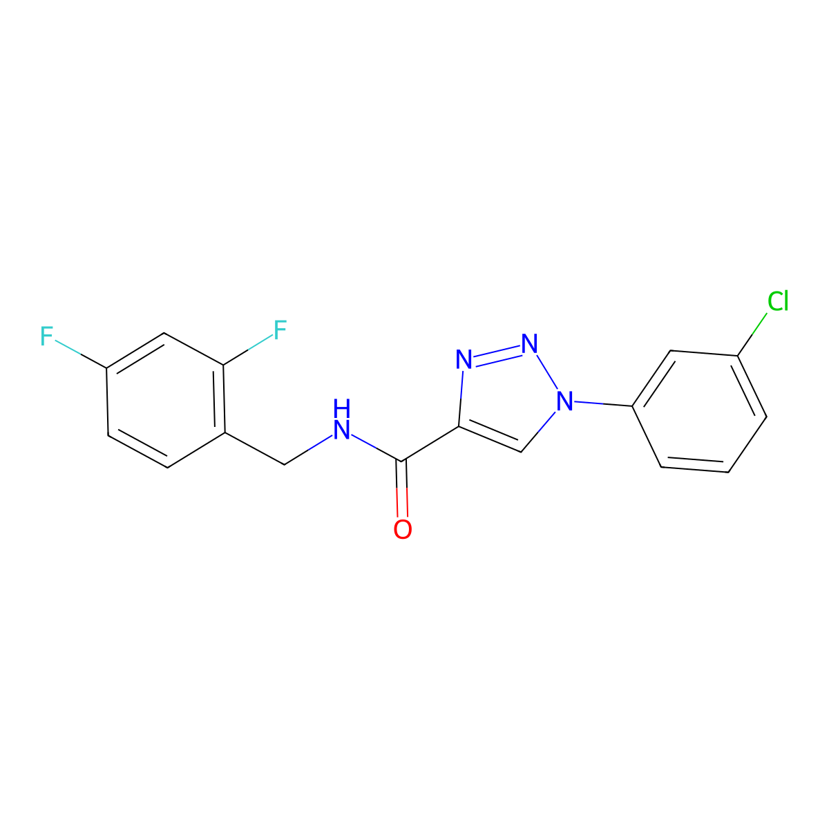 1-(3-chlorophenyl)-N-(2,4-difluorobenzyl)-1H-1,2,3-triazole-4-carboxamide molecular structure, CAS 1326828-87-8