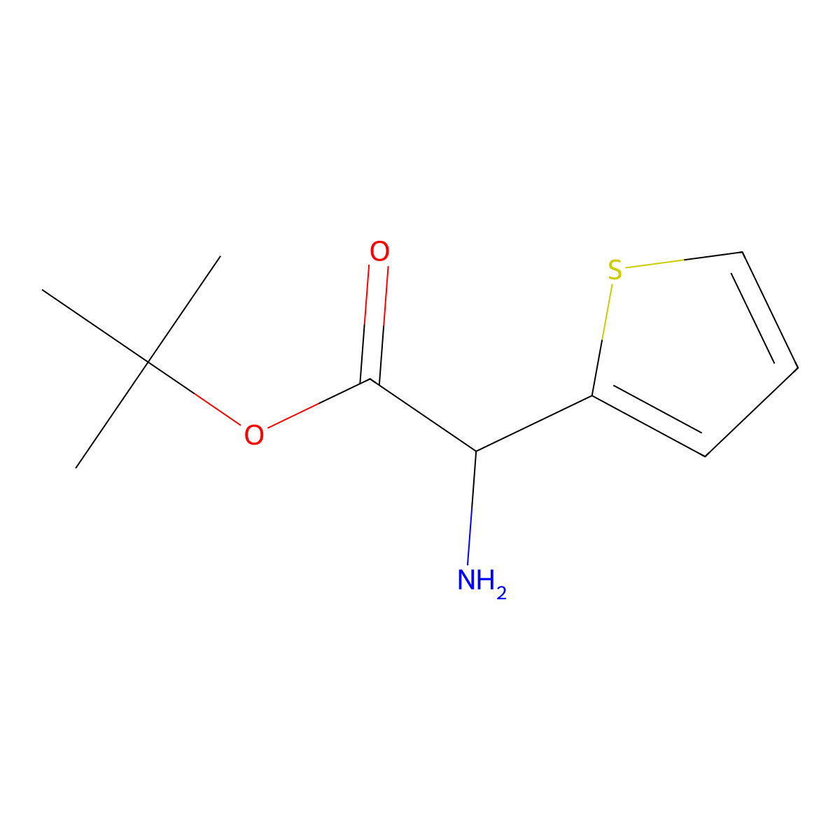 Tert-butyl 2-amino-2-(thiophen-2-yl)acetate molecular structure, CAS 132683-96-6