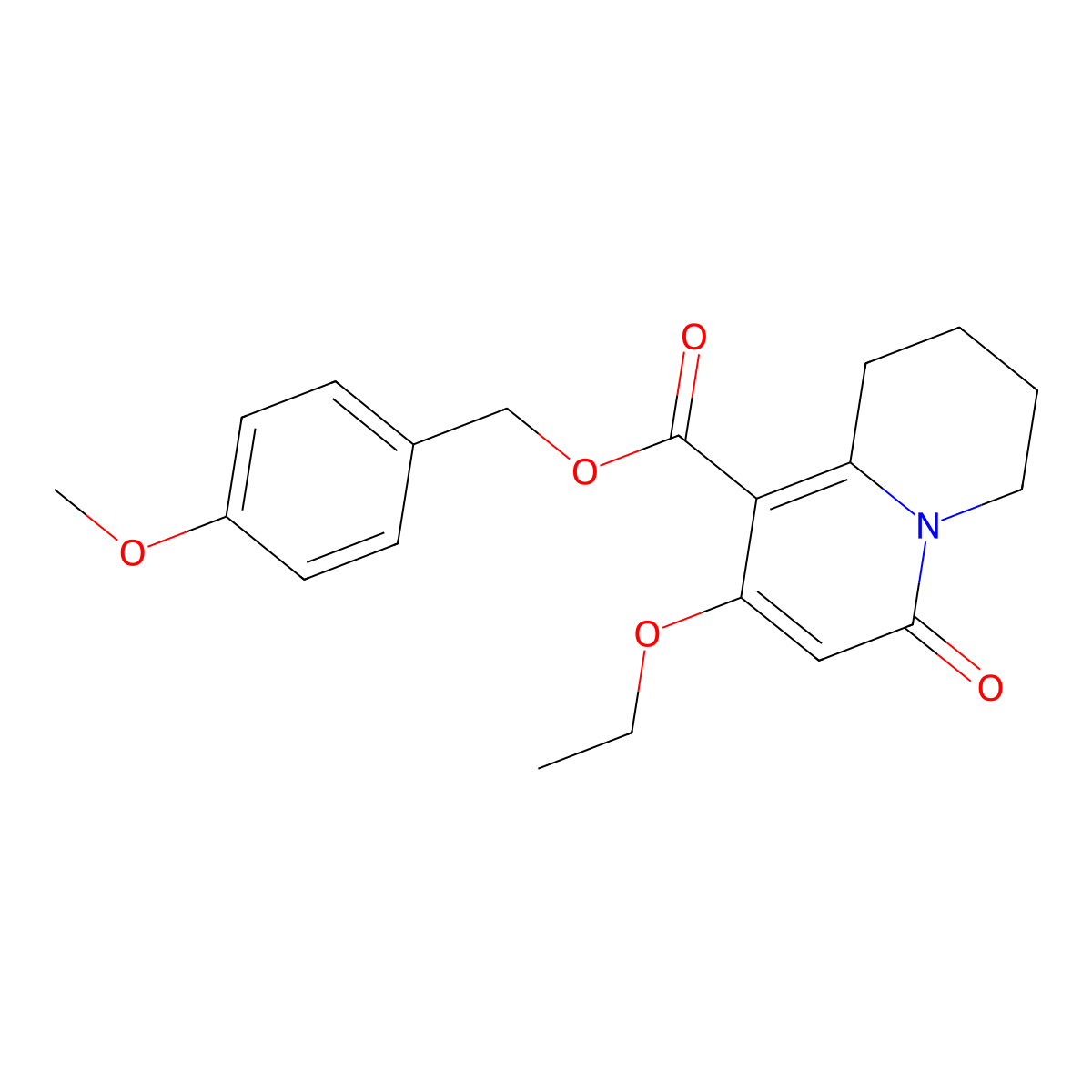 4-methoxybenzyl 8-ethoxy-6-oxo-1,3,4,6-tetrahydro-2H-quinolizine-9-carboxylate molecular structure, CAS 1326830-07-2