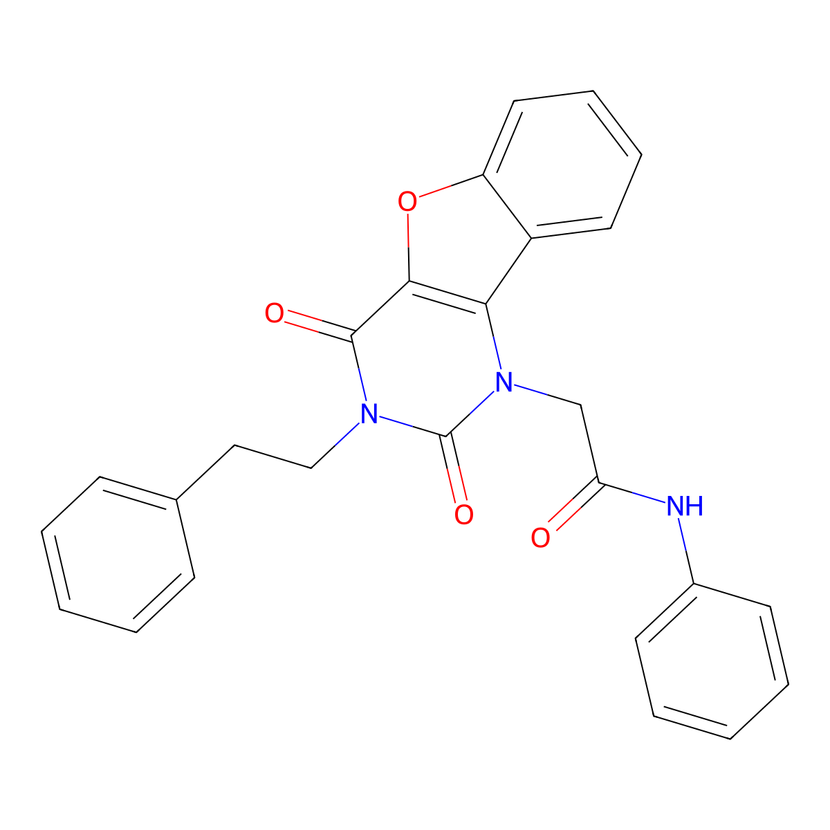 2-[2,4-dioxo-3-(2-phenylethyl)-3,4-dihydro[1]benzofuro[3,2-d]pyrimidin-1(2H)-yl]-N-phenylacetamide molecular structure, CAS 1326830-09-4