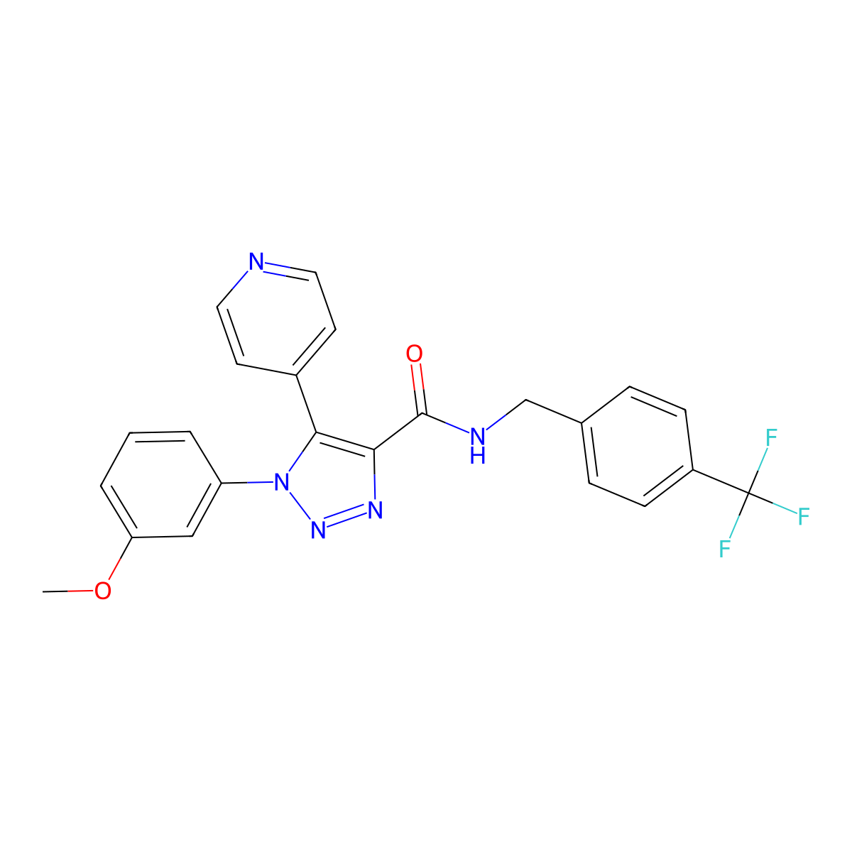 1-(3-methoxyphenyl)-5-(pyridin-4-yl)-N-(4-(trifluoromethyl)benzyl)-1H-1,2,3-triazole-4-carboxamide molecular structure, CAS 1326830-31-2