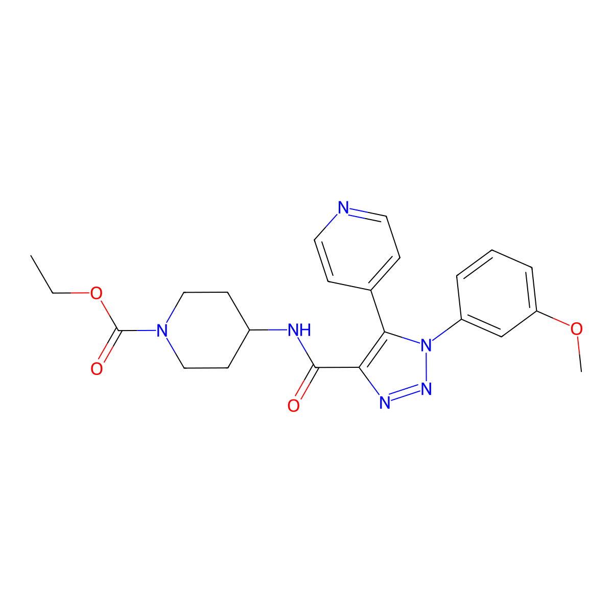 ethyl 4-({[1-(3-methoxyphenyl)-5-(pyridin-4-yl)-1H-1,2,3-triazol-4-yl]carbonyl}amino)piperidine-1-carboxylate molecular structure, CAS 1326830-35-6