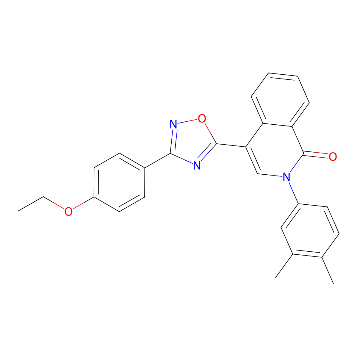 2-(3,4-dimethylphenyl)-4-[3-(4-ethoxyphenyl)-1,2,4-oxadiazol-5-yl]isoquinolin-1(2H)-one molecular structure, CAS 1326830-78-7