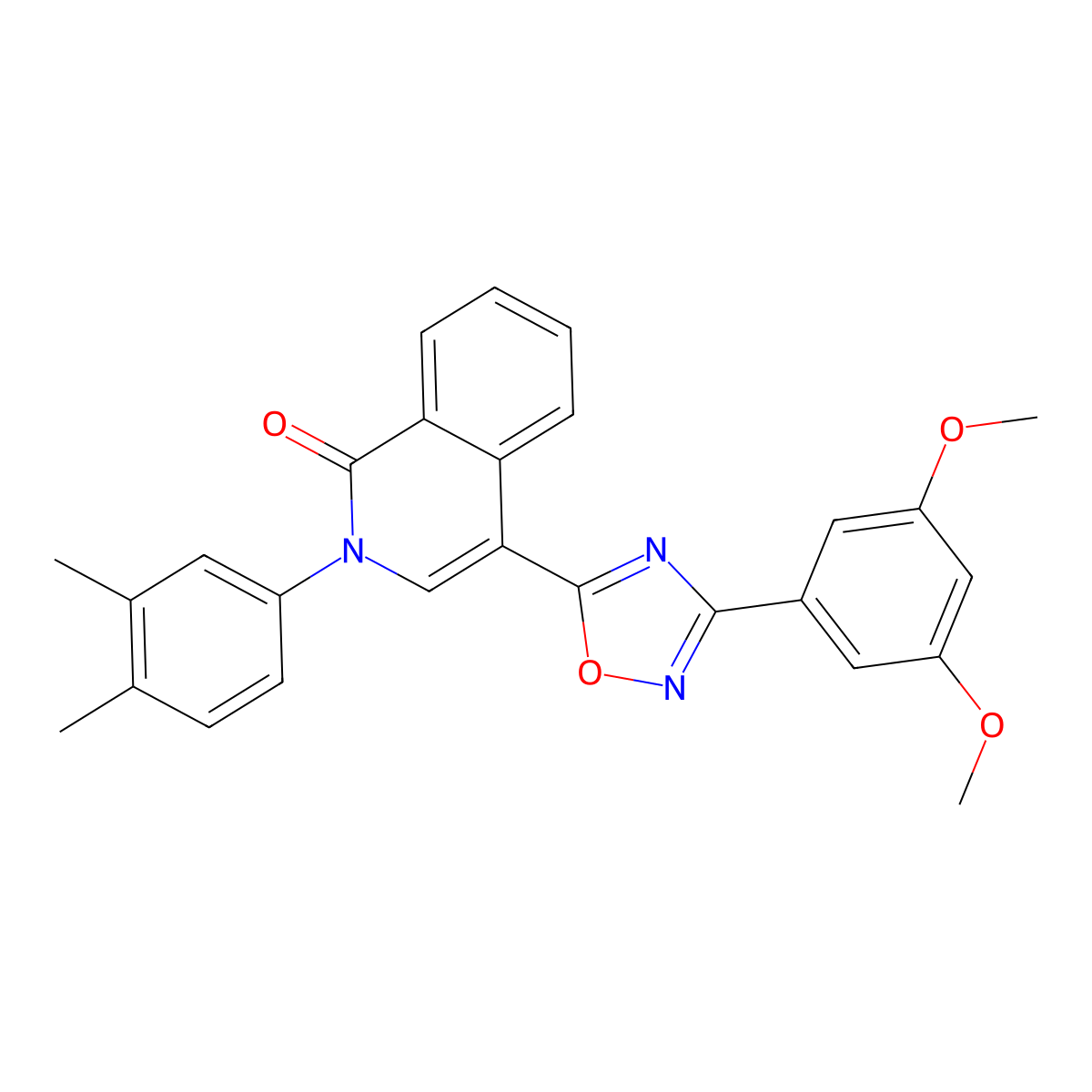 4-[3-(3,5-dimethoxyphenyl)-1,2,4-oxadiazol-5-yl]-2-(3,4-dimethylphenyl)isoquinolin-1(2H)-one molecular structure, CAS 1326830-88-9