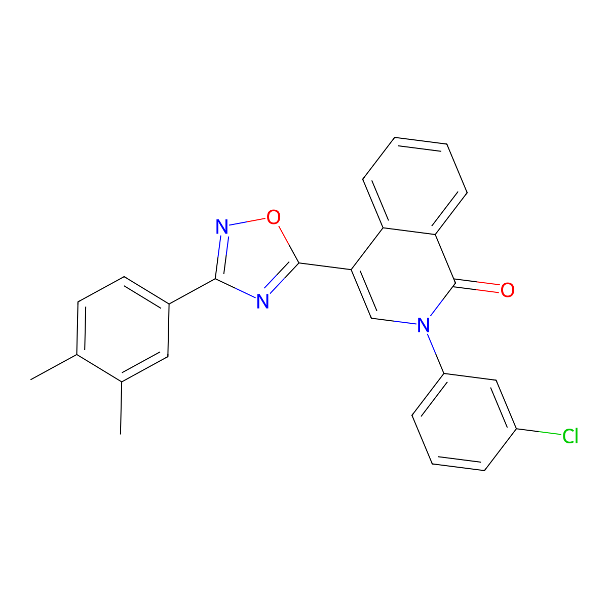 2-(3-chlorophenyl)-4-[3-(3,4-dimethylphenyl)-1,2,4-oxadiazol-5-yl]isoquinolin-1(2H)-one molecular structure, CAS 1326831-05-3