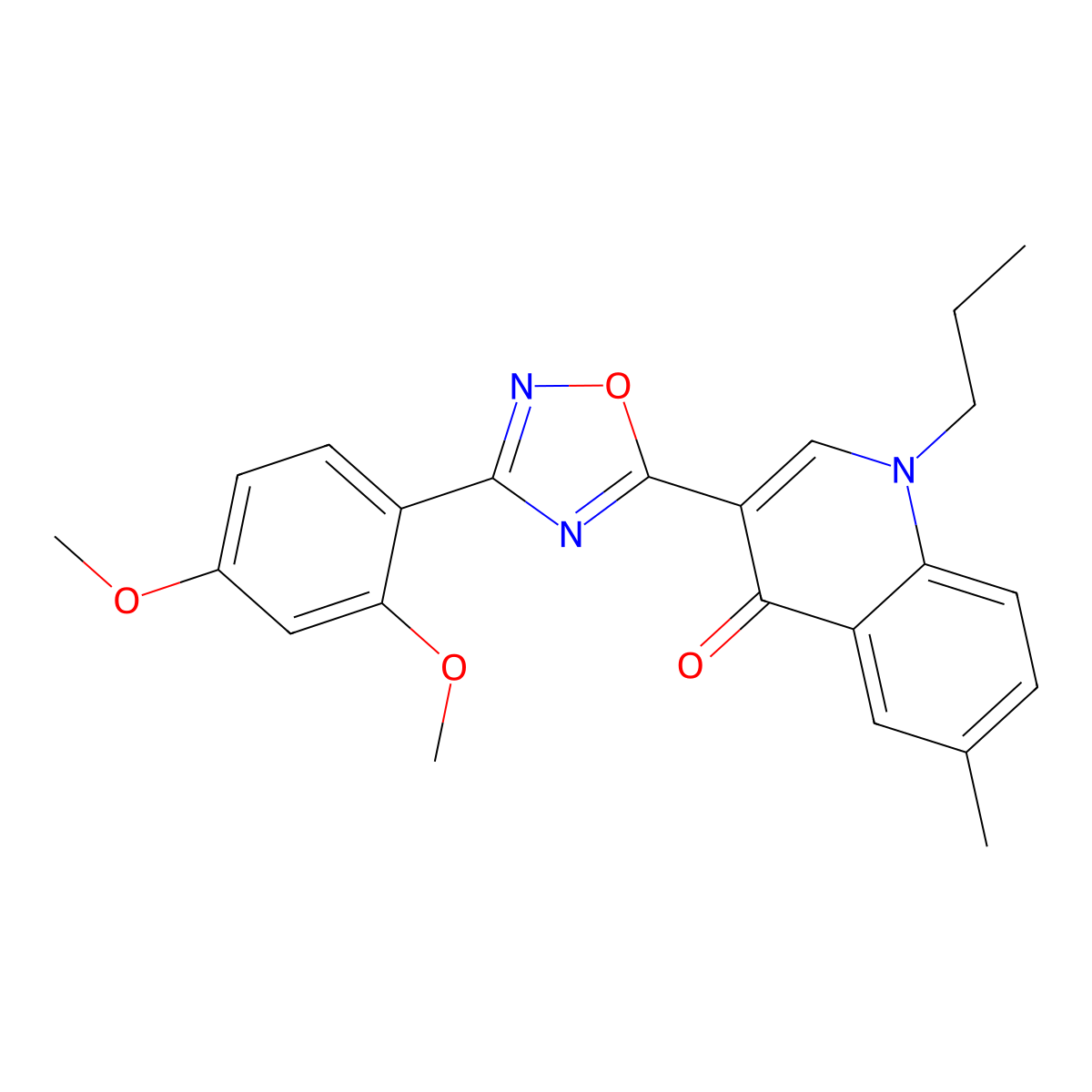 3-[3-(2,4-dimethoxyphenyl)-1,2,4-oxadiazol-5-yl]-6-methyl-1-propylquinolin-4(1H)-one molecular structure, CAS 1326831-10-0