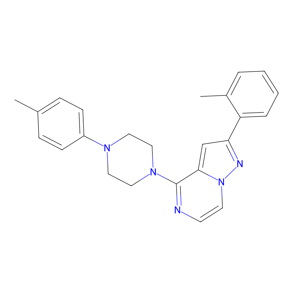 2-(2-Methylphenyl)-4-[4-(4-methylphenyl)piperazin-1-yl]pyrazolo[1,5-a]pyrazine molecular structure, CAS 1326831-61-1