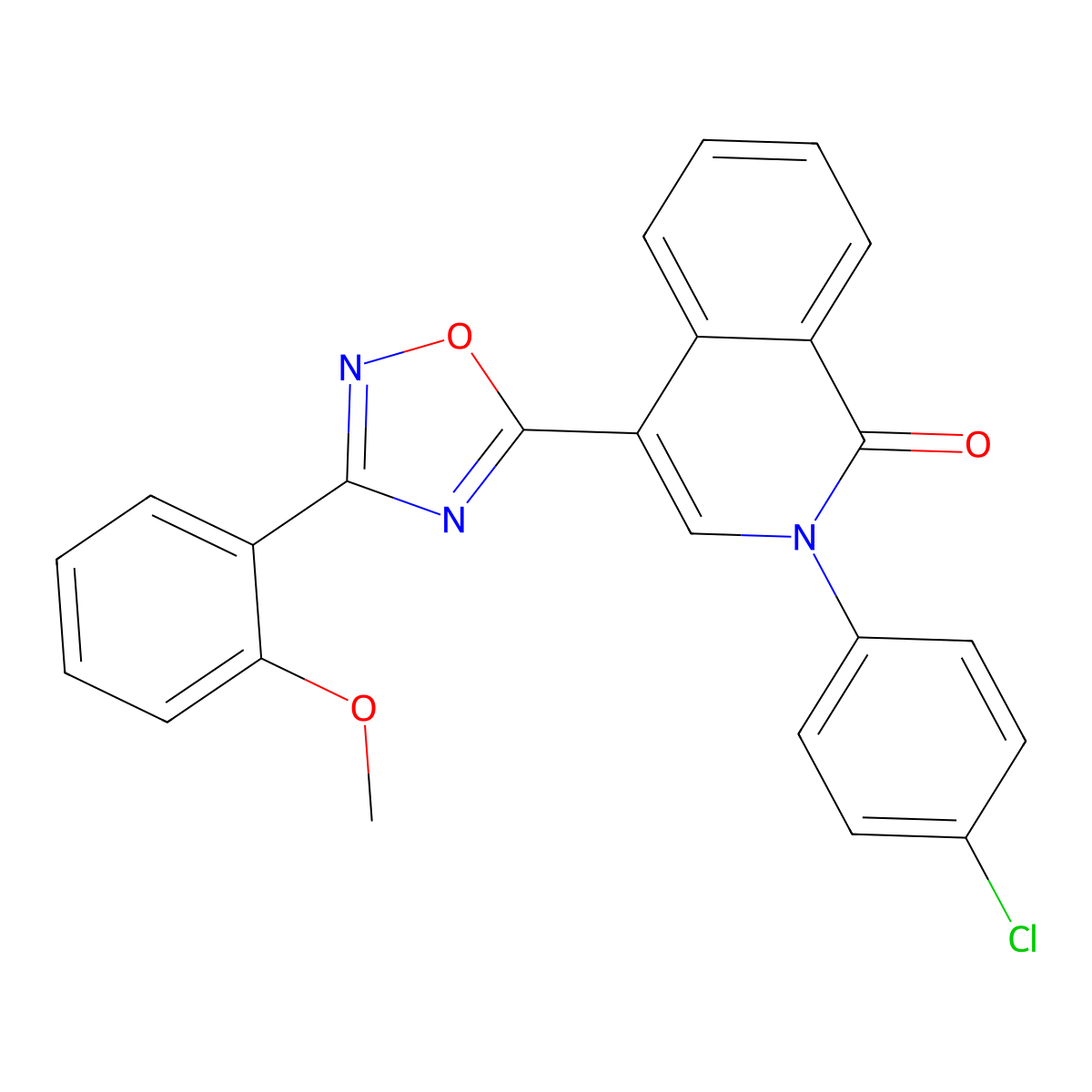 2-(4-chlorophenyl)-4-[3-(2-methoxyphenyl)-1,2,4-oxadiazol-5-yl]isoquinolin-1(2H)-one molecular structure, CAS 1326832-68-1