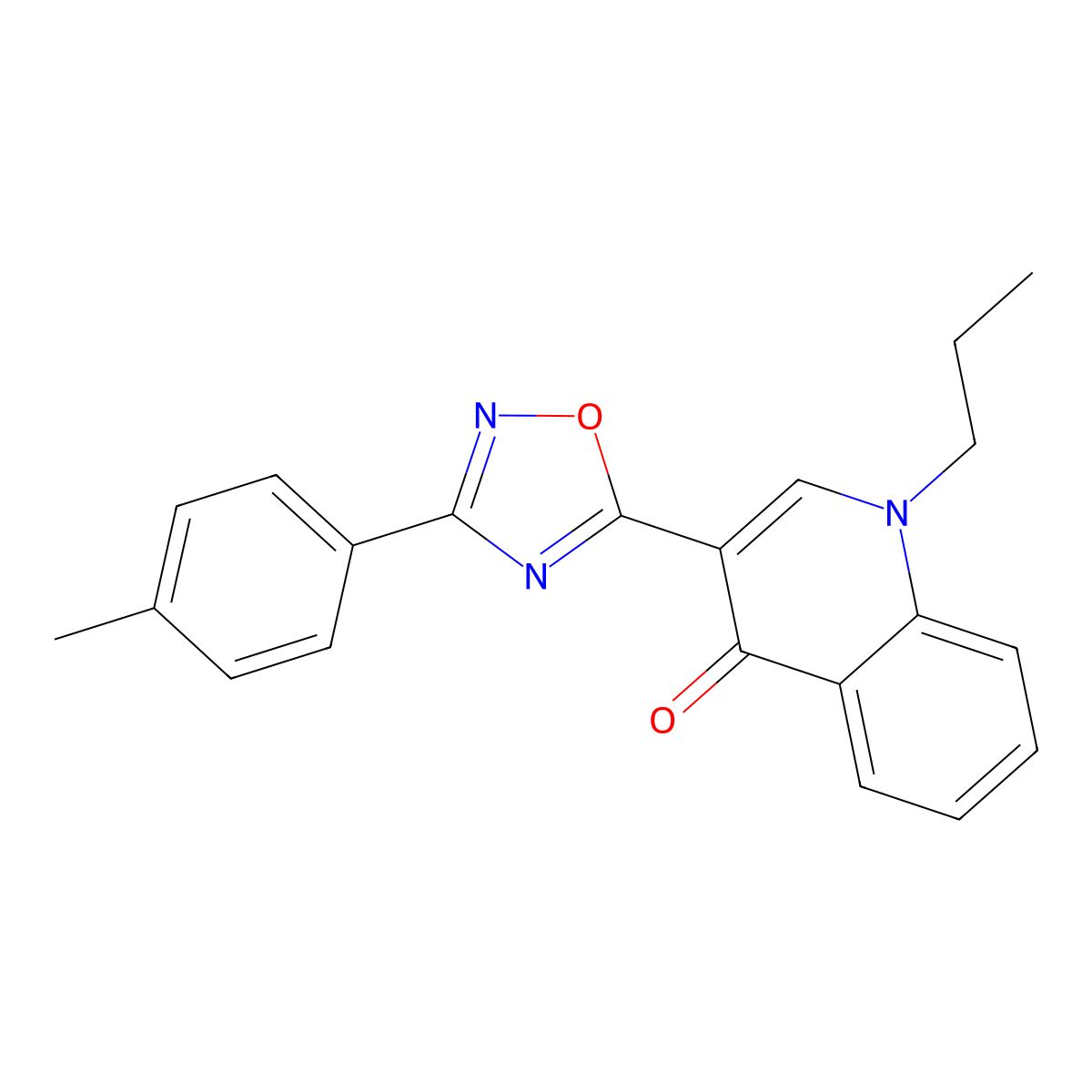 3-[3-(4-methylphenyl)-1,2,4-oxadiazol-5-yl]-1-propylquinolin-4(1H)-one molecular structure, CAS 1326832-89-6