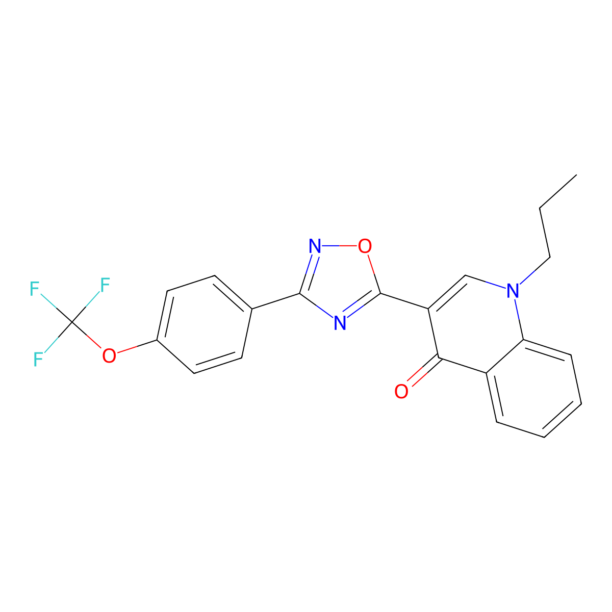 1-propyl-3-{3-[4-(trifluoromethoxy)phenyl]-1,2,4-oxadiazol-5-yl}quinolin-4(1H)-one molecular structure, CAS 1326832-91-0