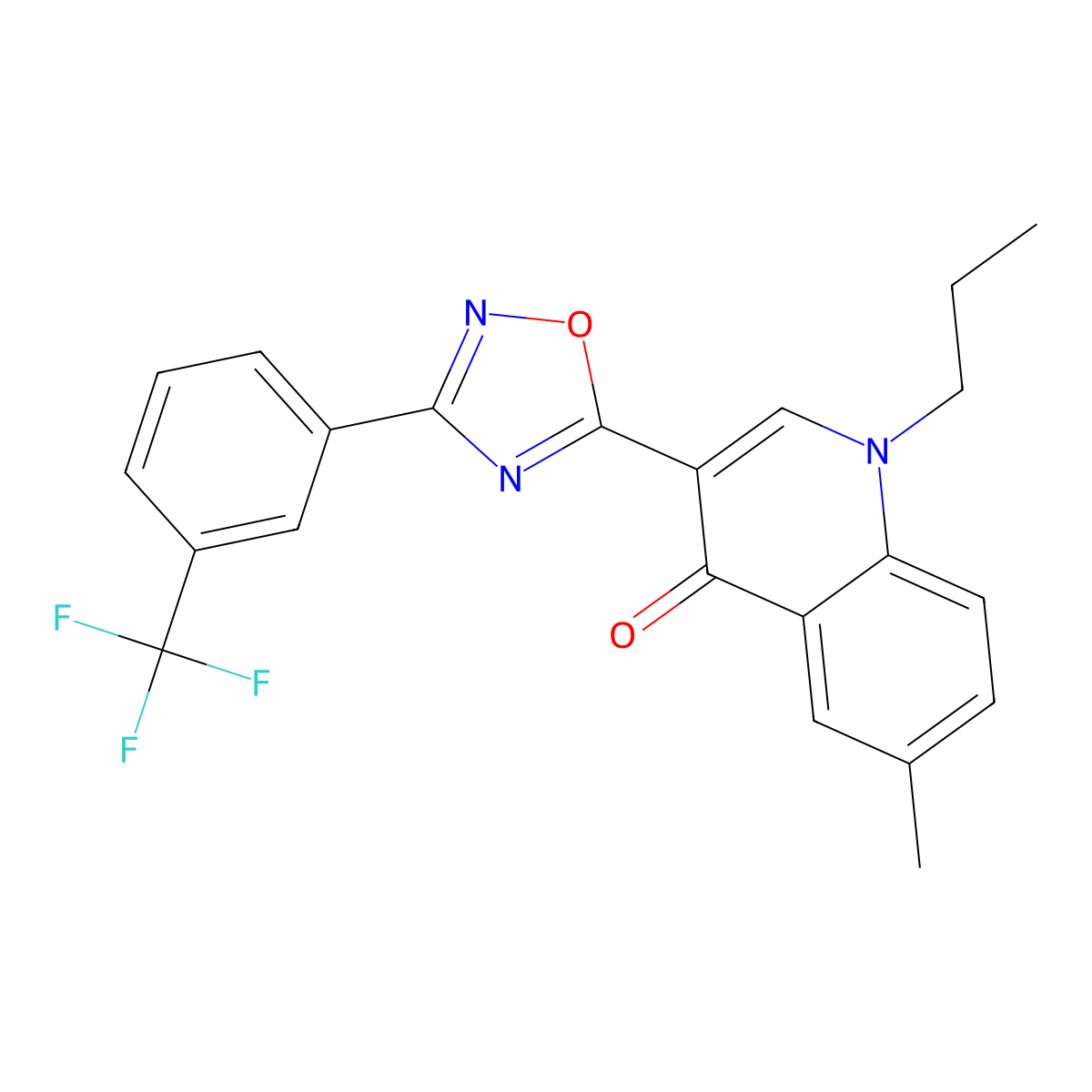 6-Methyl-1-propyl-3-{3-[3-(trifluoromethyl)phenyl]-1,2,4-oxadiazol-5-yl}-1,4-dihydroquinolin-4-one molecular structure, CAS 1326832-96-5