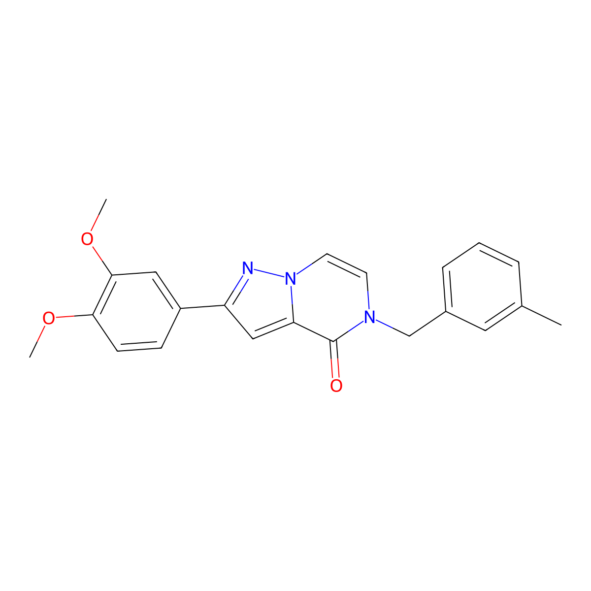 2-(3,4-dimethoxyphenyl)-5-(3-methylbenzyl)pyrazolo[1,5-a]pyrazin-4(5H)-one molecular structure, CAS 1326833-13-9