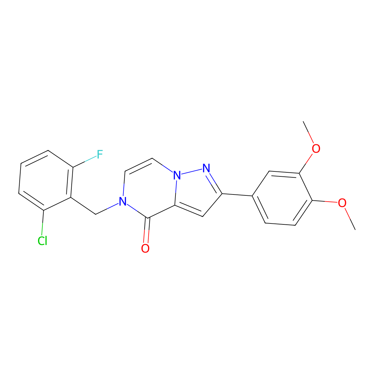 5-(2-chloro-6-fluorobenzyl)-2-(3,4-dimethoxyphenyl)pyrazolo[1,5-a]pyrazin-4(5H)-one molecular structure, CAS 1326833-19-5