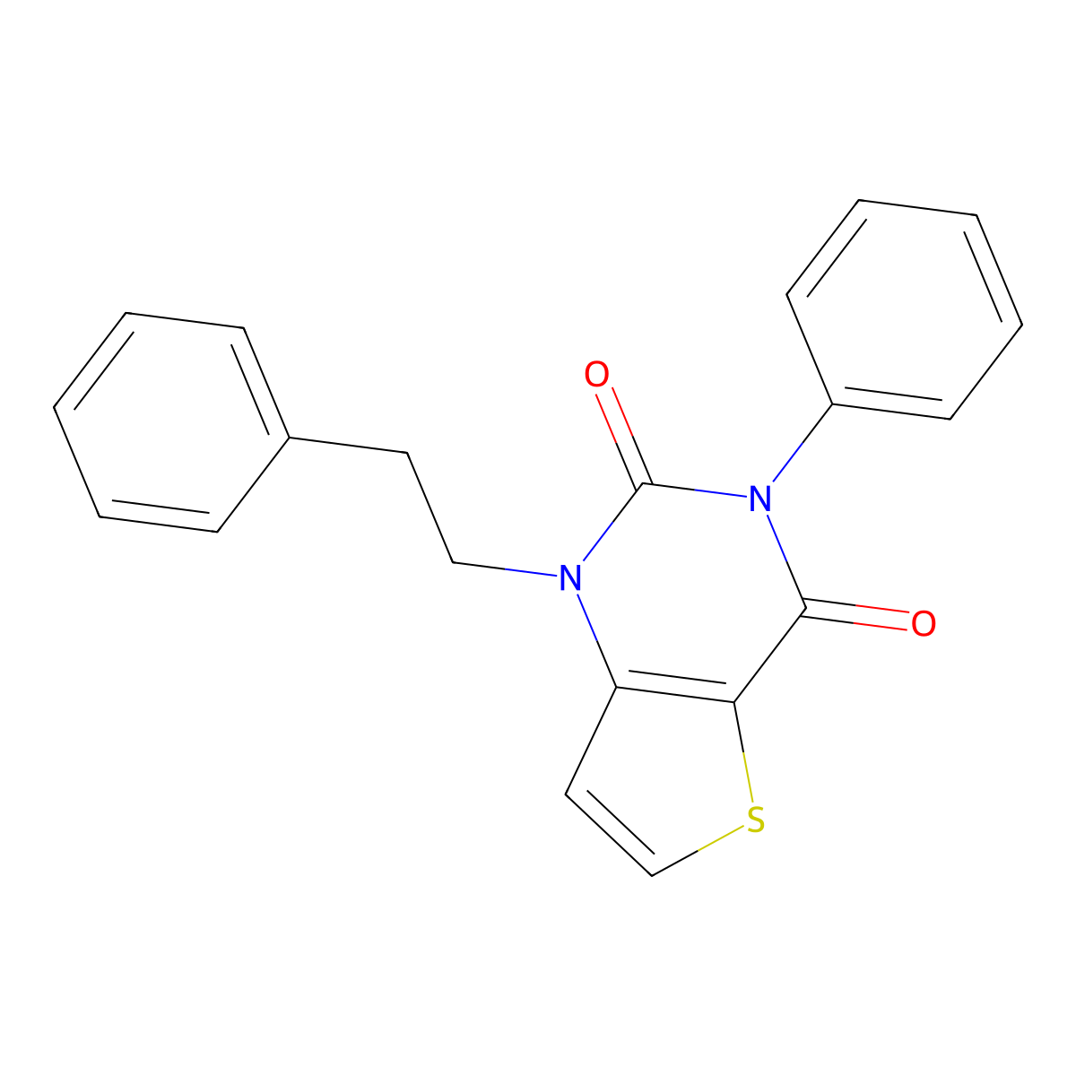 3-phenyl-1-(2-phenylethyl)thieno[3,2-d]pyrimidine-2,4(1H,3H)-dione molecular structure, CAS 1326833-23-1