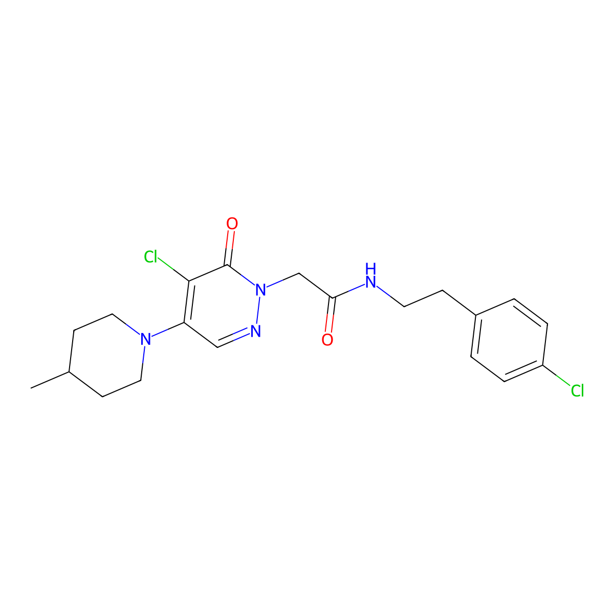 2-[5-chloro-4-(4-methylpiperidin-1-yl)-6-oxopyridazin-1(6H)-yl]-N-[2-(4-chlorophenyl)ethyl]acetamide molecular structure, CAS 1326833-32-2