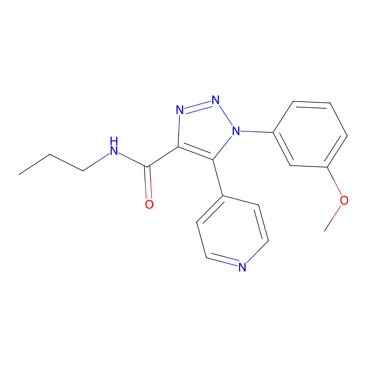 1-(3-methoxyphenyl)-N-propyl-5-(pyridin-4-yl)-1H-1,2,3-triazole-4-carboxamide molecular structure, CAS 1326833-37-7