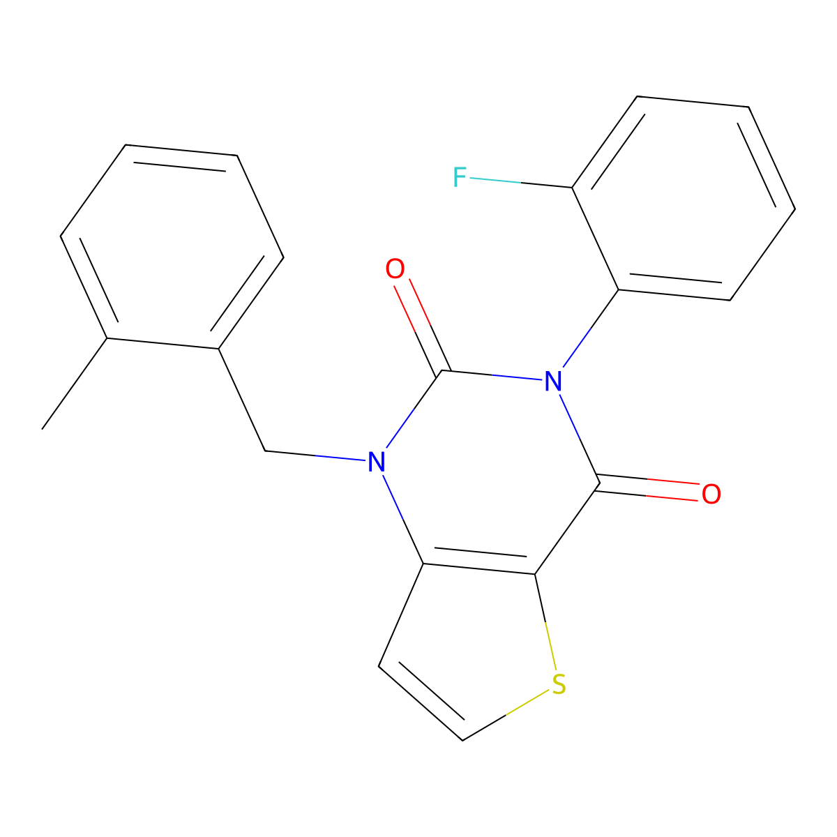 3-(2-fluorophenyl)-1-(2-methylbenzyl)thieno[3,2-d]pyrimidine-2,4(1H,3H)-dione molecular structure, CAS 1326833-38-8