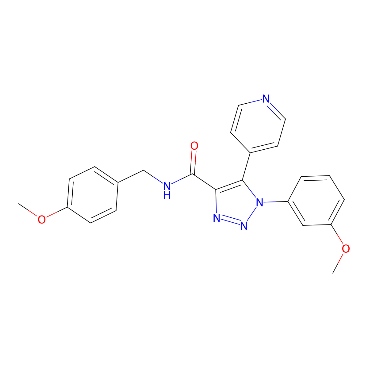 N-(4-methoxybenzyl)-1-(3-methoxyphenyl)-5-(pyridin-4-yl)-1H-1,2,3-triazole-4-carboxamide molecular structure, CAS 1326833-42-4