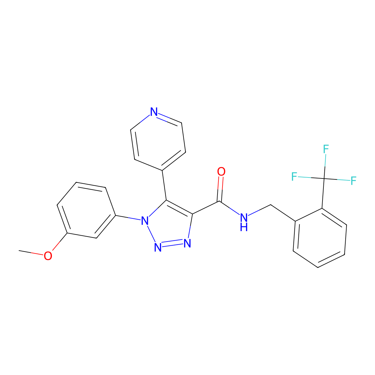 1-(3-methoxyphenyl)-5-(pyridin-4-yl)-N-(2-(trifluoromethyl)benzyl)-1H-1,2,3-triazole-4-carboxamide molecular structure, CAS 1326833-64-0