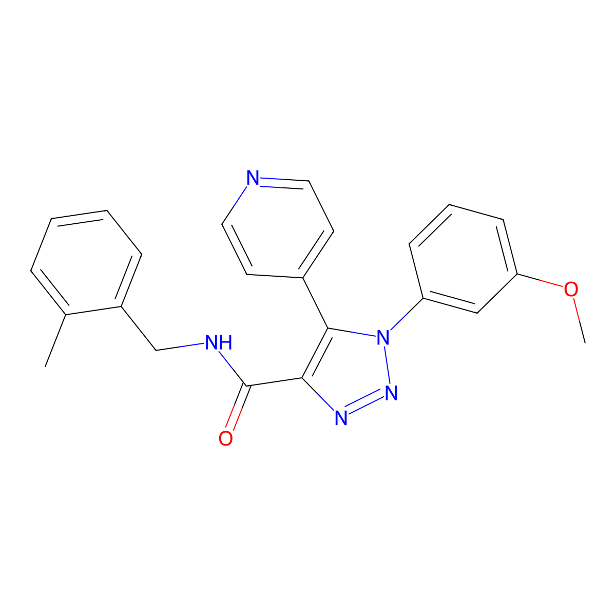 1-(3-methoxyphenyl)-N-(2-methylbenzyl)-5-(pyridin-4-yl)-1H-1,2,3-triazole-4-carboxamide molecular structure, CAS 1326833-73-1