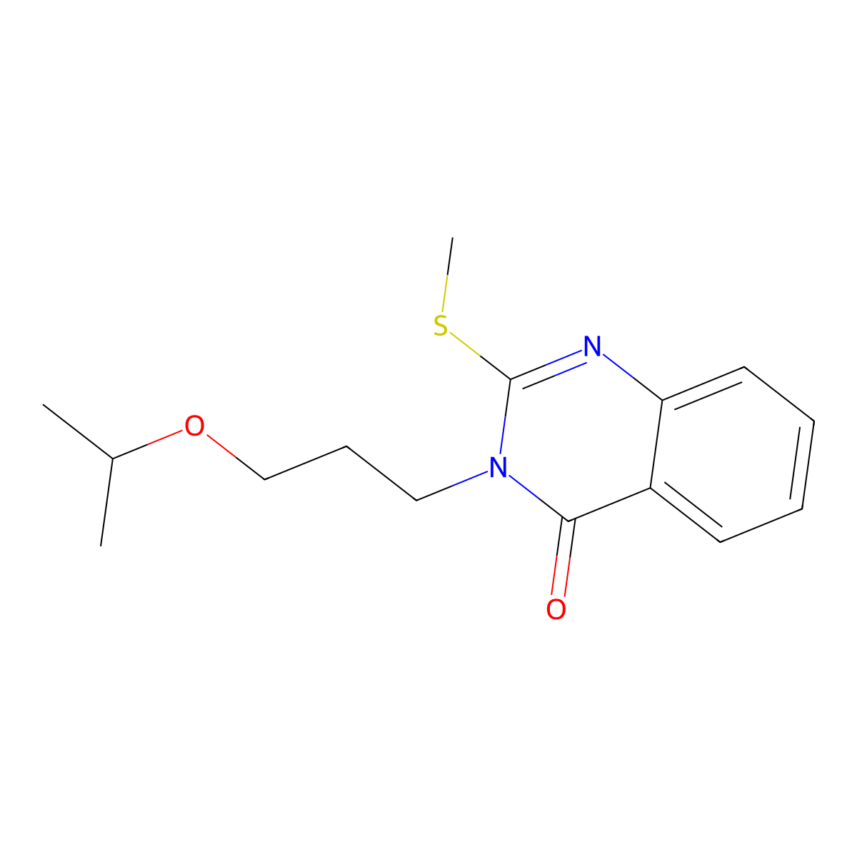 2-(methylsulfanyl)-3-[3-(propan-2-yloxy)propyl]quinazolin-4(3H)-one molecular structure, CAS 1326834-05-2