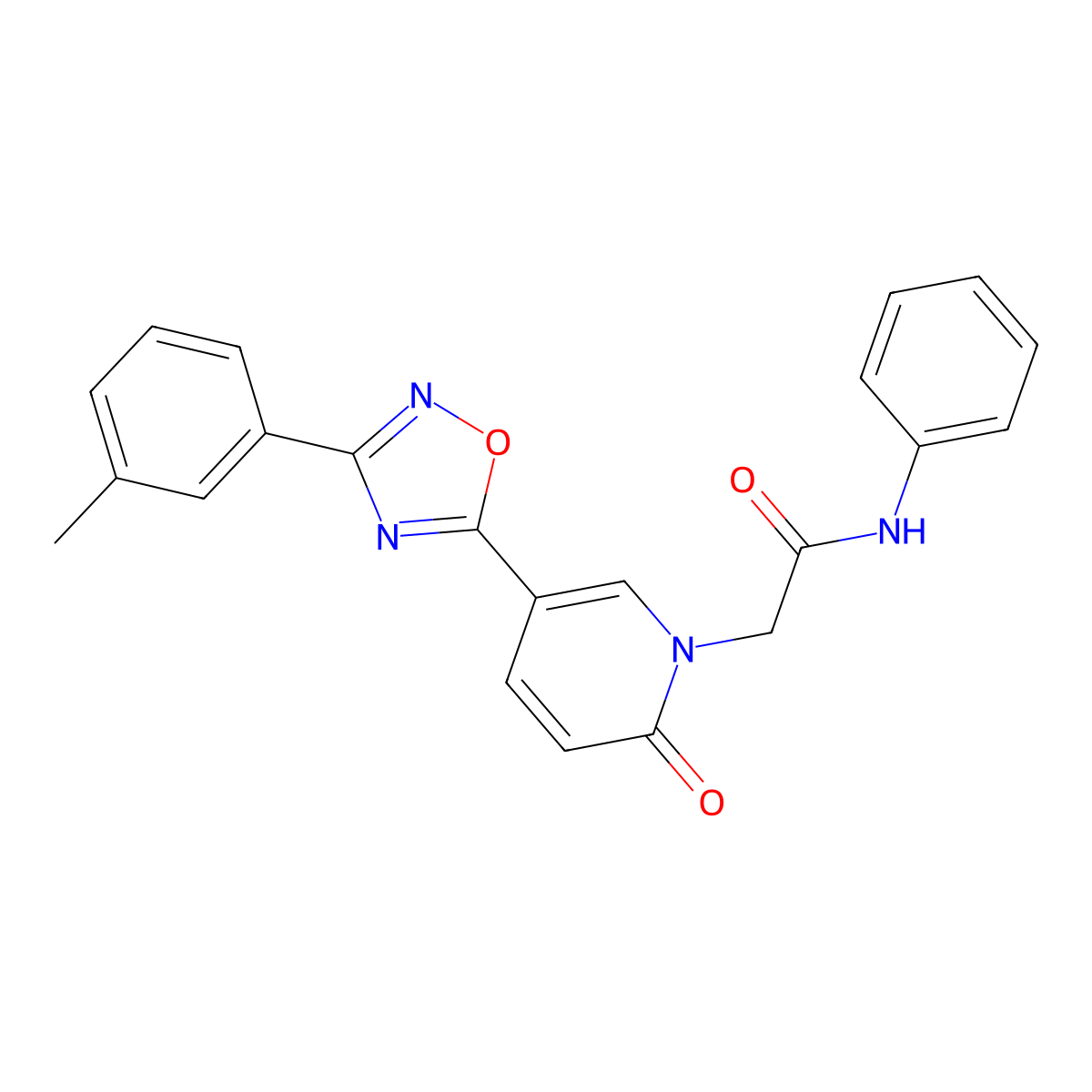 2-{5-[3-(3-methylphenyl)-1,2,4-oxadiazol-5-yl]-2-oxopyridin-1(2H)-yl}-N-phenylacetamide molecular structure, CAS 1326834-09-6