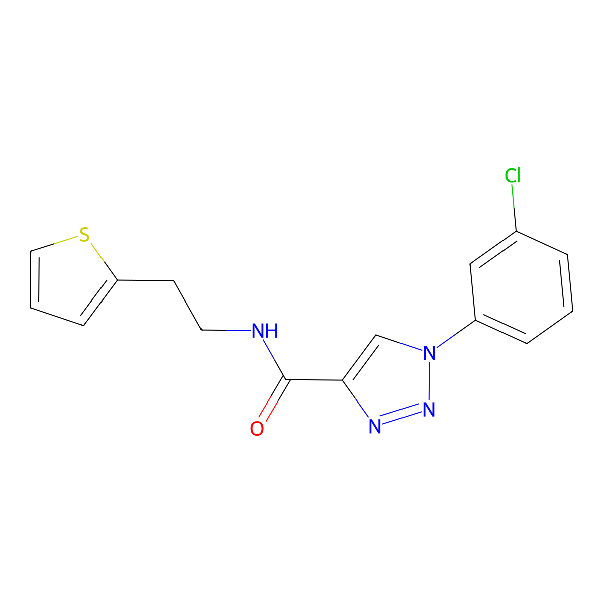 1-(3-chlorophenyl)-N-[2-(thiophen-2-yl)ethyl]-1H-1,2,3-triazole-4-carboxamide molecular structure, CAS 1326834-17-6