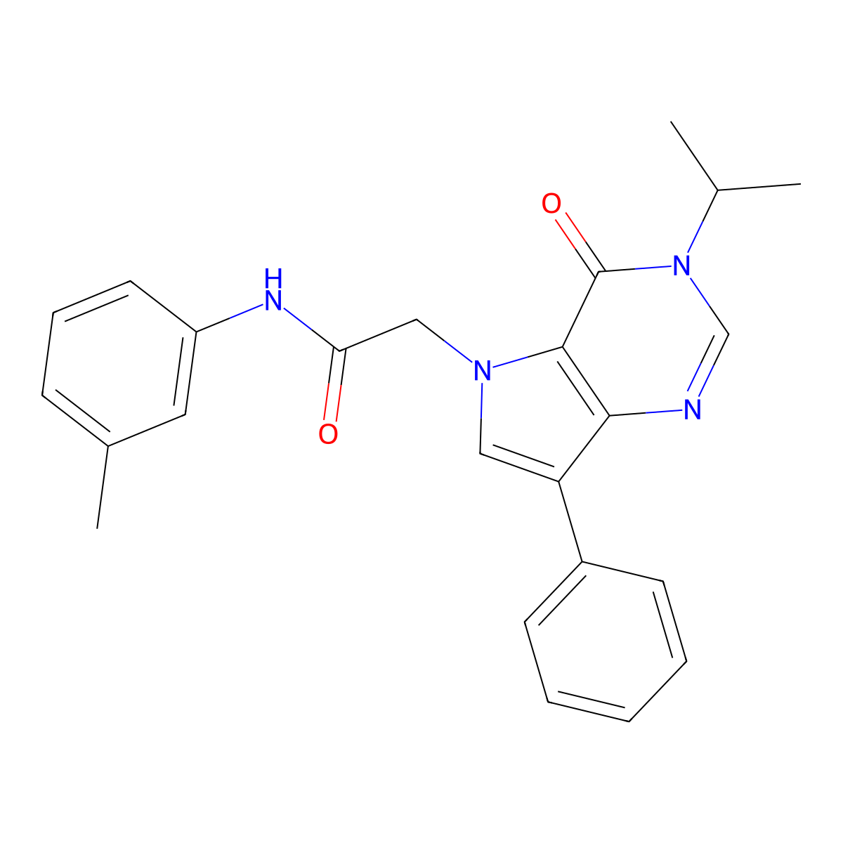 N-(3-methylphenyl)-2-(4-oxo-7-phenyl-3-propan-2-ylpyrrolo[3,2-d]pyrimidin-5-yl)acetamide molecular structure, CAS 1326834-83-6