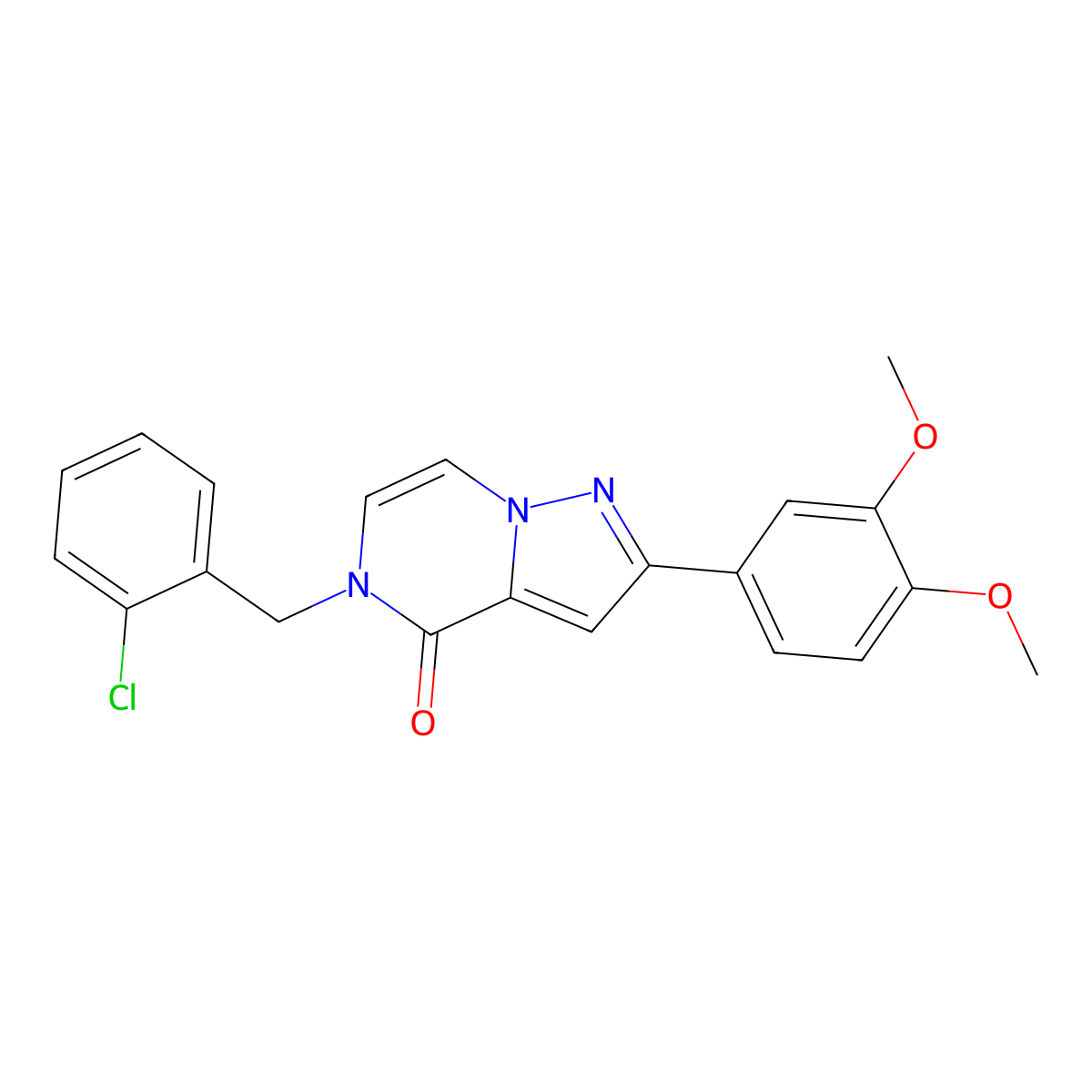 5-(2-chlorobenzyl)-2-(3,4-dimethoxyphenyl)pyrazolo[1,5-a]pyrazin-4(5H)-one molecular structure, CAS 1326835-10-2