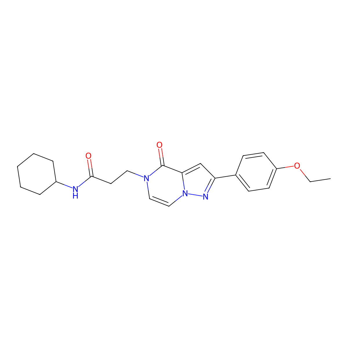 N-cyclohexyl-3-(2-(4-ethoxyphenyl)-4-oxopyrazolo[1,5-a]pyrazin-5(4H)-yl)propanamide molecular structure, CAS 1326835-30-6