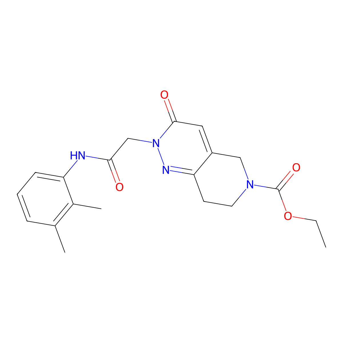 ethyl 2-{2-[(2,3-dimethylphenyl)amino]-2-oxoethyl}-3-oxo-3,5,7,8-tetrahydropyrido[4,3-c]pyridazine-6(2H)-carboxylate molecular structure, CAS 1326836-61-6