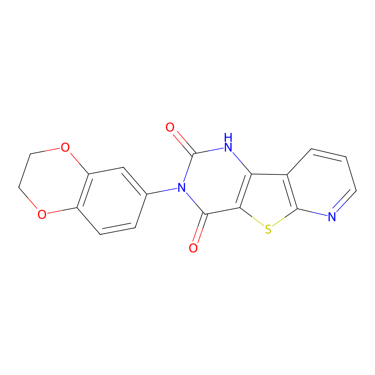 3-(2,3-dihydro-1,4-benzodioxin-6-yl)pyrido[3',2':4,5]thieno[3,2-d]pyrimidine-2,4(1H,3H)-dione molecular structure, CAS 1326837-40-4