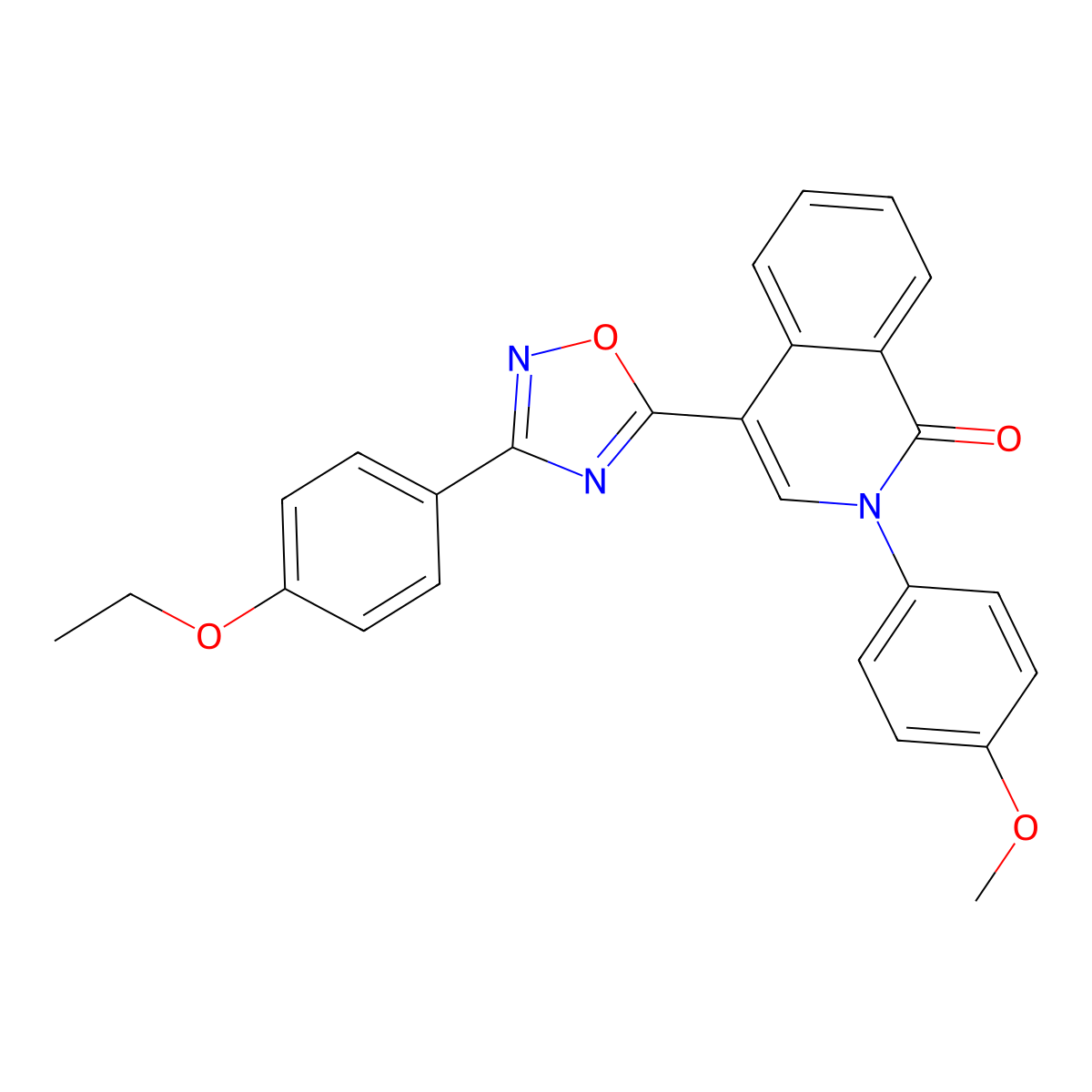 4-[3-(4-ethoxyphenyl)-1,2,4-oxadiazol-5-yl]-2-(4-methoxyphenyl)isoquinolin-1(2H)-one molecular structure, CAS 1326837-49-3
