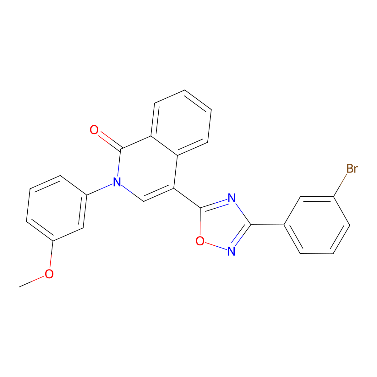4-[3-(3-bromophenyl)-1,2,4-oxadiazol-5-yl]-2-(3-methoxyphenyl)isoquinolin-1(2H)-one molecular structure, CAS 1326837-53-9