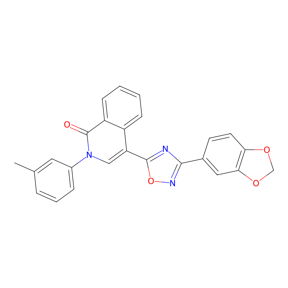 4-[3-(1,3-benzodioxol-5-yl)-1,2,4-oxadiazol-5-yl]-2-(3-methylphenyl)isoquinolin-1(2H)-one molecular structure, CAS 1326837-57-3