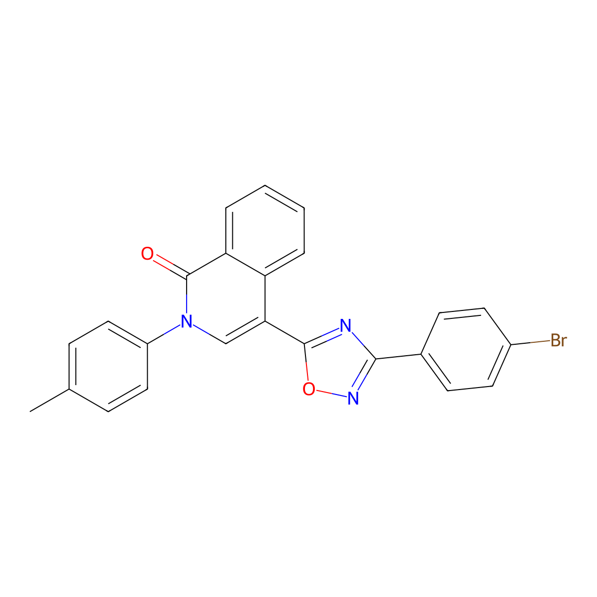 4-[3-(4-bromophenyl)-1,2,4-oxadiazol-5-yl]-2-(4-methylphenyl)isoquinolin-1(2H)-one molecular structure, CAS 1326837-61-9